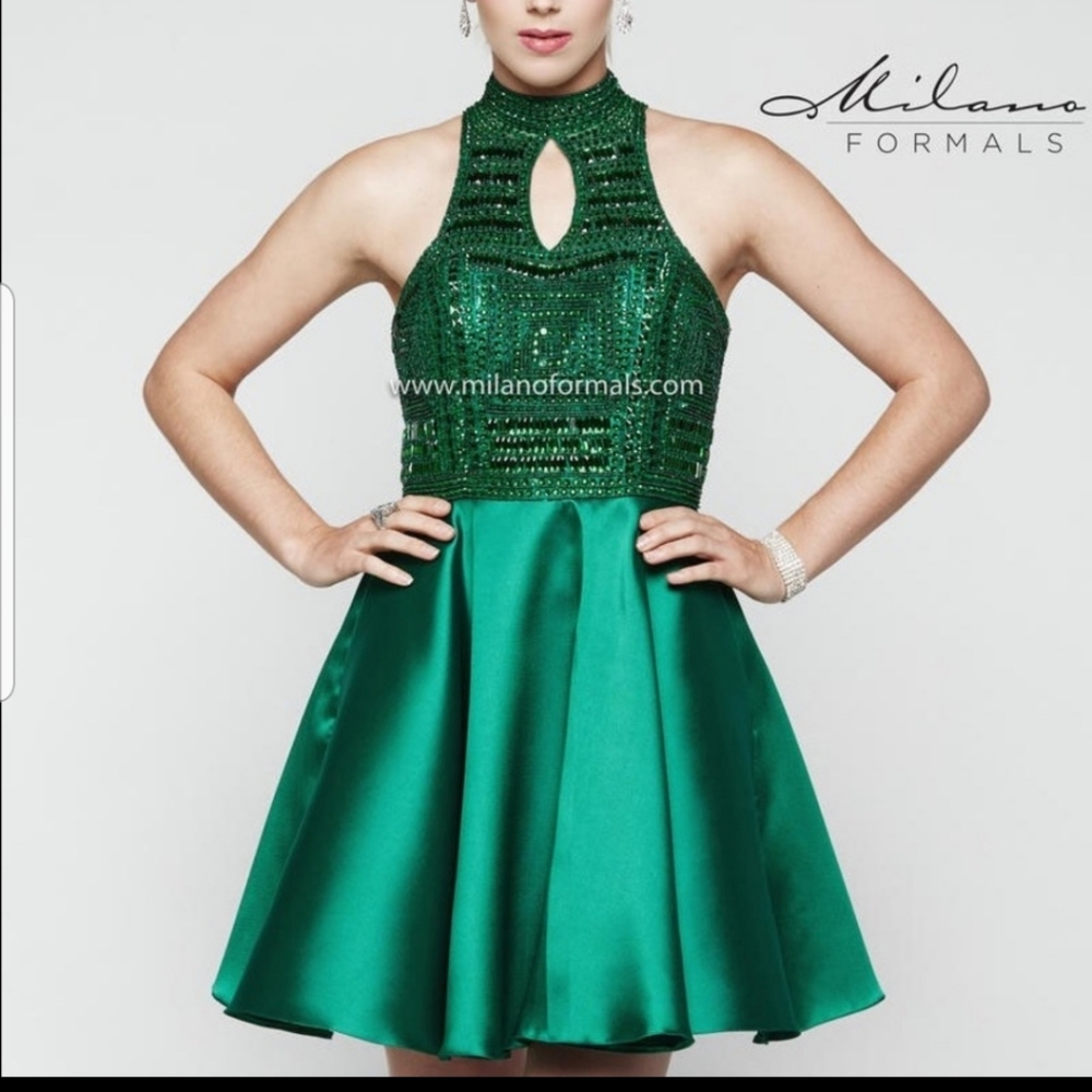 Emerald green halter dress (never worn)